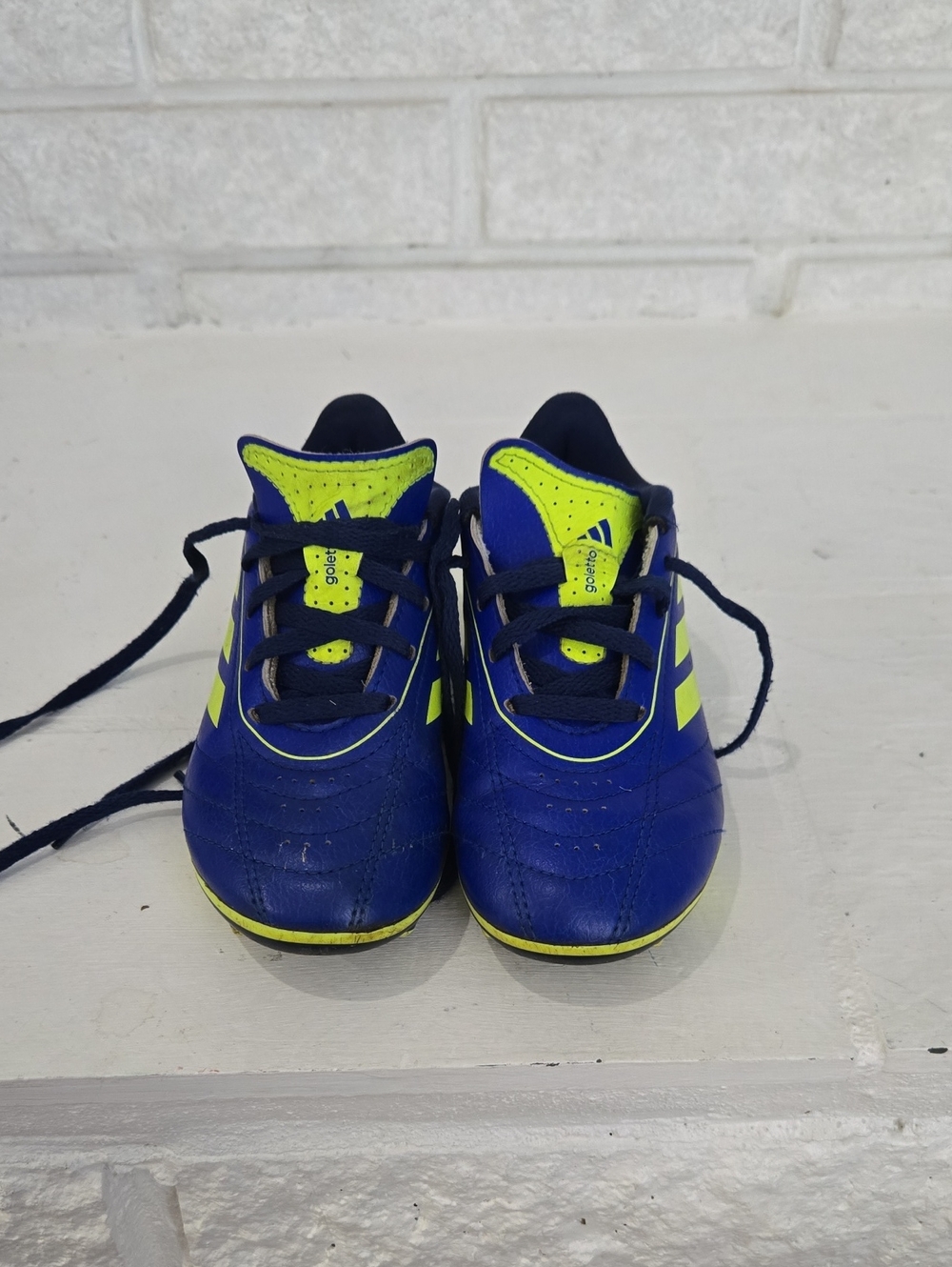 adidas Kids Blue and Neon Yellow Soccer Cleats